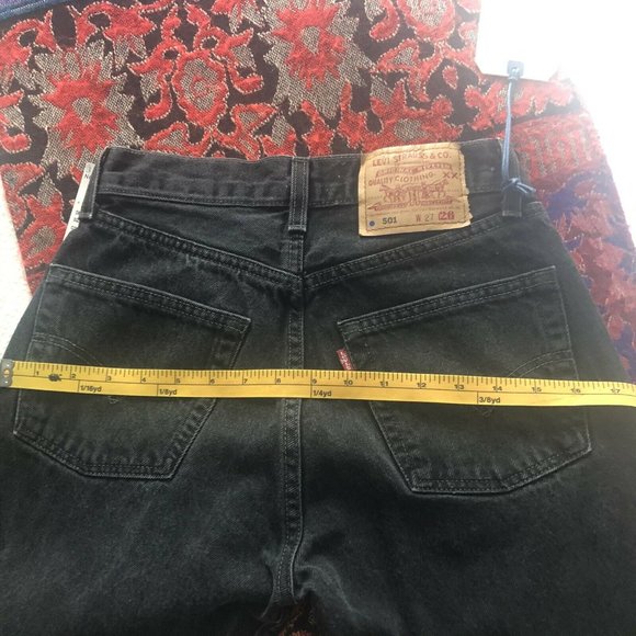 $168 LEVI'S Authorized Vintage 501 Original Straight Leg Jeans Faded Black 26 - Picture 7 of 12
